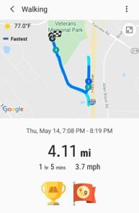 keeping track of progress walking for polycythemia vera