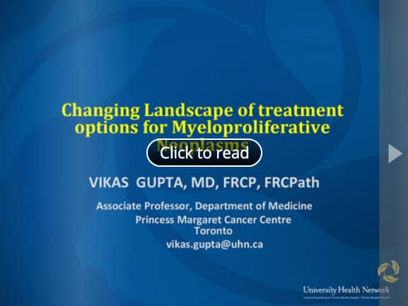 The Landscape of Treatment Options for Myeloproliferative Neoplasms is Changing