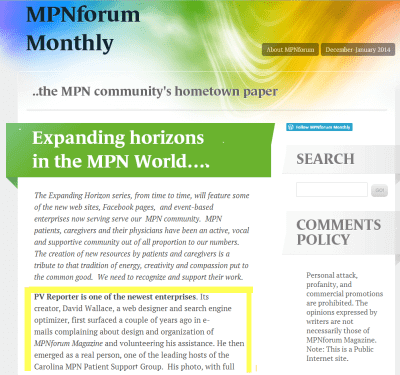 PV Reporter featured on MPNforum