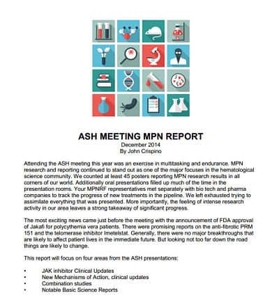ASH 2014 Series Coverage 2 ASH 2014 MPN report