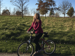 Heidi on bike