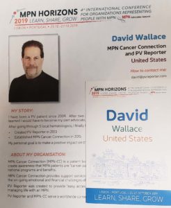 David Wallace Bio for MPN Horizons, PV Reporter,, MPN Cancer Connection