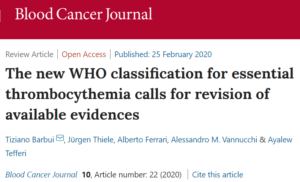 Feature image for post - The new WHO classification for essential thrombocythemia calls for revision of available evidences